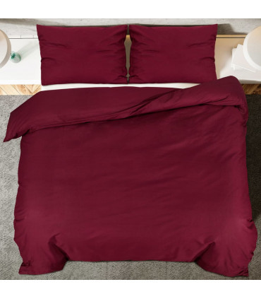 Duvet Cover Set Bordeaux 225x220 cm Light-weight Microfiber