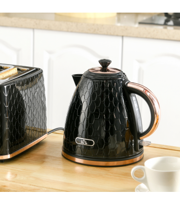 HOMCOM Electric Kettle, Fast Boil, 1.7L, 3kW, Swivel, Auto Shut-off, Black