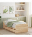vidaXL Bed Frame with Drawers Sonoma Oak 90x190 cm Single