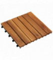 10 pcs Acacia Decking Tiles 30 x 30 cm Vertical Pattern