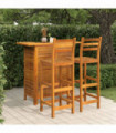 3 Piece Garden Bar Set Solid Wood Acacia