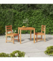 3 Piece Garden Dining Set Solid Wood Teak