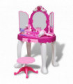 3-Mirror Kids' Playroom Standing Toy Vanity Table with Light/Sound