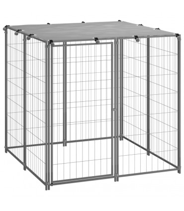 vidaXL Dog Kennel Silver 110x110x110 cm Steel