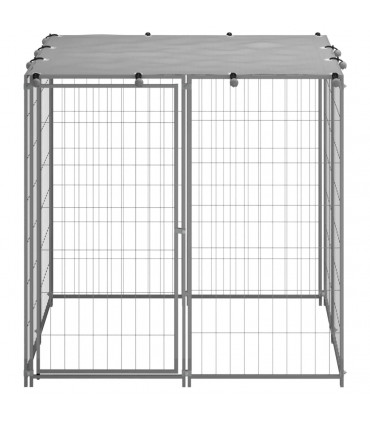 vidaXL Dog Kennel Silver 110x110x110 cm Steel
