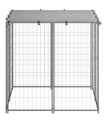 vidaXL Dog Kennel Silver 110x110x110 cm Steel