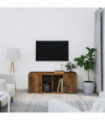 TV Cabinet Smoked Oak 100x35x40 cm Engineered Wood