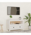 TV Cabinet White 79x35x52 cm Solid Wood Pine