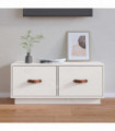 TV Cabinet White 80x34x35 cm Solid Wood Pine
