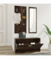 vidaXL 3-in-1 Shoe Cabinet Set Smoked Oak Engineered Wood