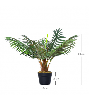 Artificial Palm Tree  8 Leaves with Nursery Pot, Fake Tropical Tree 60cm