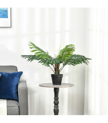 Artificial Palm Tree  8 Leaves with Nursery Pot, Fake Tropical Tree 60cm