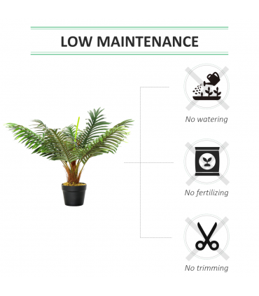 Artificial Palm Tree  8 Leaves with Nursery Pot, Fake Tropical Tree 60cm