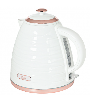 HOMCOM Electric Kettle, Fast Boil, 1.7L, 3kW, Swivel, White Ripple
