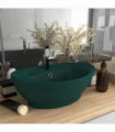 Luxury Basin Overflow Oval Matt Dark Green 58.5x39 cm Ceramic