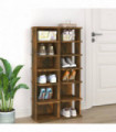 Shoe Racks 2 pcs Smoked Oak 25x27x102 cm Engineered Wood