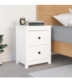 Bedside Cabinet White 50x35x61.5 cm Solid Wood Pine