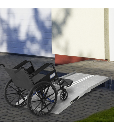 Aluminum Silver 183 cm x 72 cm x 5 cm Wheelchair Ramp for Mobility Scooters
