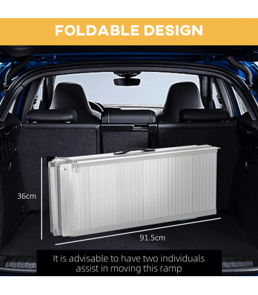 Aluminum Silver 183 cm x 72 cm x 5 cm Wheelchair Ramp for Mobility Scooters