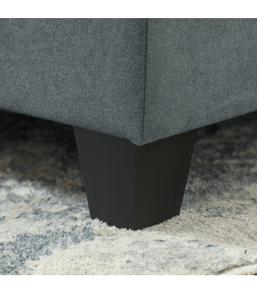 HOMCOM Convertible Modular Sectional Sofa w/ Storage Wood Frame Dark Grey