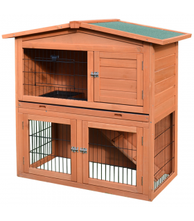 Rabbit Hutch A-Frame Wood Wooden Natural Wood Finish 100.5L x 55W x 101H cm
