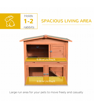Rabbit Hutch A-Frame Wood Wooden Natural Wood Finish 100.5L x 55W x 101H cm