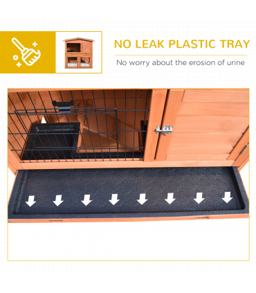 Rabbit Hutch A-Frame Wood Wooden Natural Wood Finish 100.5L x 55W x 101H cm