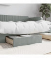 vidaXL Bed Drawers 2 pcs Light Grey Engineered Wood and Velvet
