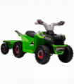HOMCOM Electric Quad Bike, 6V Kids Ride-On ATV with Back Trailer - Green