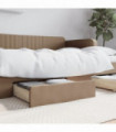vidaXL Bed Drawers 2 pcs Cappuccino Engineered Wood and Faux Leather