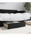 vidaXL Bed Drawers 2 pcs Black Engineered Wood and Velvet