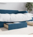 vidaXL Bed Drawers 2 pcs Blue Engineered Wood and Velvet