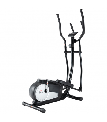 HOMCOM Elliptical Cross Trainer w/ Adjustable Resistance, LCD Monitor, Wheels