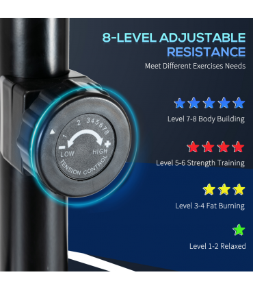 HOMCOM Elliptical Cross Trainer w/ Adjustable Resistance, LCD Monitor, Wheels