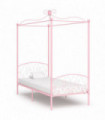 Canopy Bed Frame Pink Metal 90x200 cm