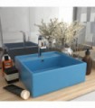 Luxury Basin Overflow Square Matt Light Blue 41x41 cm Ceramic