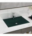 Luxury Basin with Faucet Hole Matt Dark Green 60x46 cm Ceramic