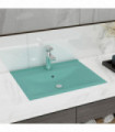 vidaXL Luxury Basin with Faucet Hole Matt Light Green 60x46 cm Ceramic