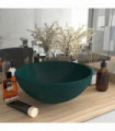 vidaXL Luxury Bathroom Basin Round Matt Dark Green 32.5x14 cm Ceramic