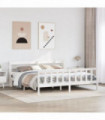 vidaXL Bed Frame without Mattress White 180x200 cm Super King Solid Wood Pine