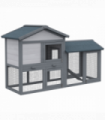 5ft Wooden Rabbit Guniea Pigs Hutch with Run 2 Tiers Outdoor Cage Pet House