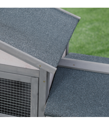 5ft Wooden Rabbit Guniea Pigs Hutch with Run 2 Tiers Outdoor Cage Pet House