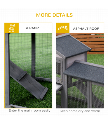 5ft Wooden Rabbit Guniea Pigs Hutch with Run 2 Tiers Outdoor Cage Pet House