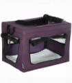 Mesh Purple 48.5cm Foldable Pet Carrier, Cat Bag w/ Cushion, for Miniature Dogs