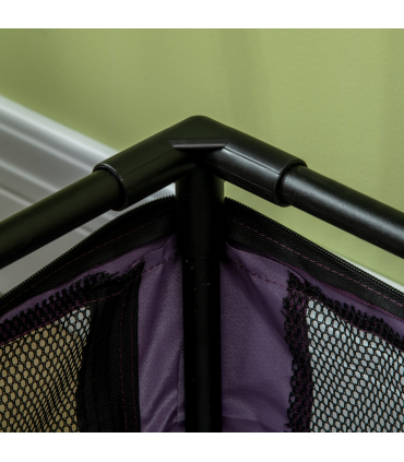 Mesh Purple 48.5cm Foldable Pet Carrier, Cat Bag w/ Cushion, for Miniature Dogs