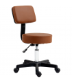 HOMCOM Adjustable Swivel Salon Chair Padded Seat Back 5 Wheels Brown
