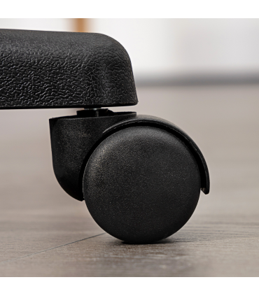 HOMCOM Adjustable Swivel Salon Chair Padded Seat Back 5 Wheels Brown