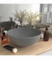 vidaXL Luxury Bathroom Basin Round Matt Light Grey 32.5x14 cm Ceramic