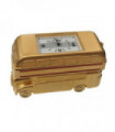 Miniature Clock Gold Plated Double Decker London Bus Solid Brass IMP89 - CLEARANCE NEEDS RE-BATTERY
