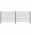 Fence Panel with Posts Iron 3.4x1.2 m Green